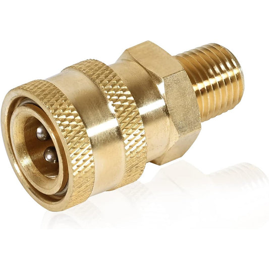 1/4" Male NPT To 1/4" Socket Brass Quick Connect Coupler 5000 PSI