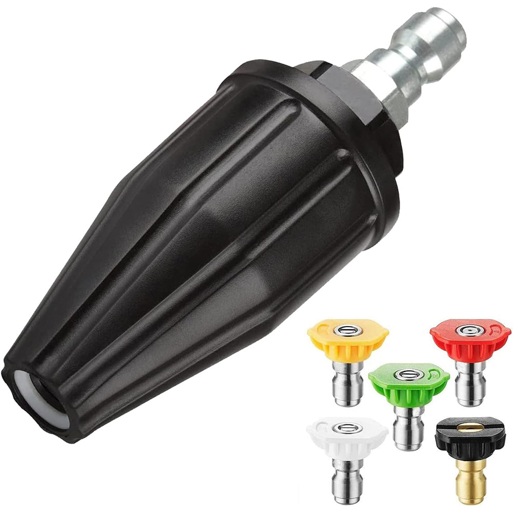 Pressure Washer Turbo Nozzle with 5 Spray Nozzles 1/4" Quick Connector 3000 PSI 4.0 GPM