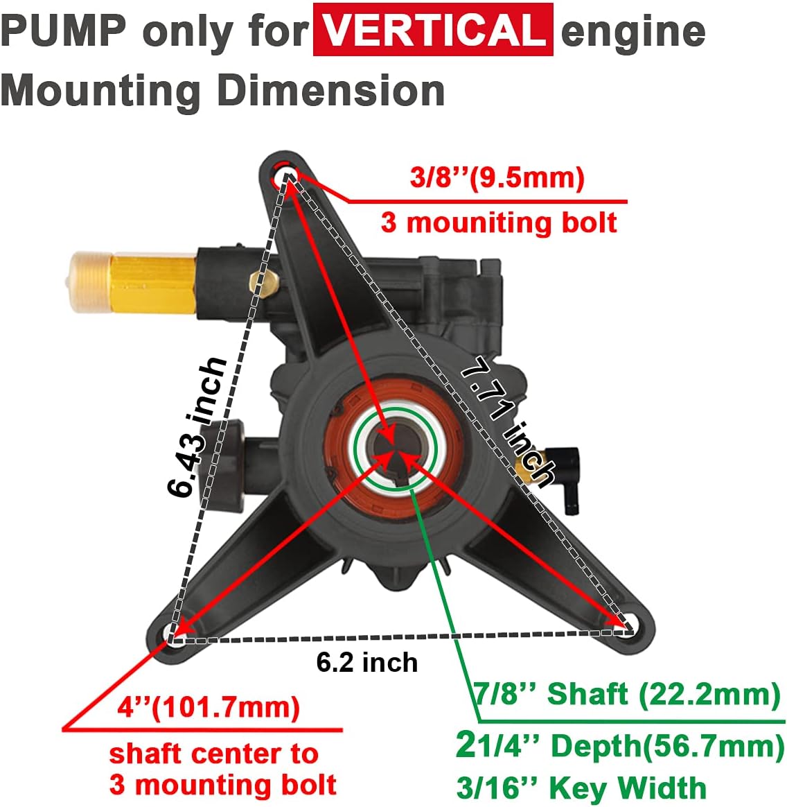 Anodic Oxidation 7/8" Shaft Vertical Pump 3450 PSI 2.5 GPM