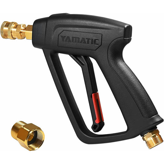Short Pressure Washer Gun with M22 Male Inlet (Extra M22-15mm male coupler) 4000 PSI
