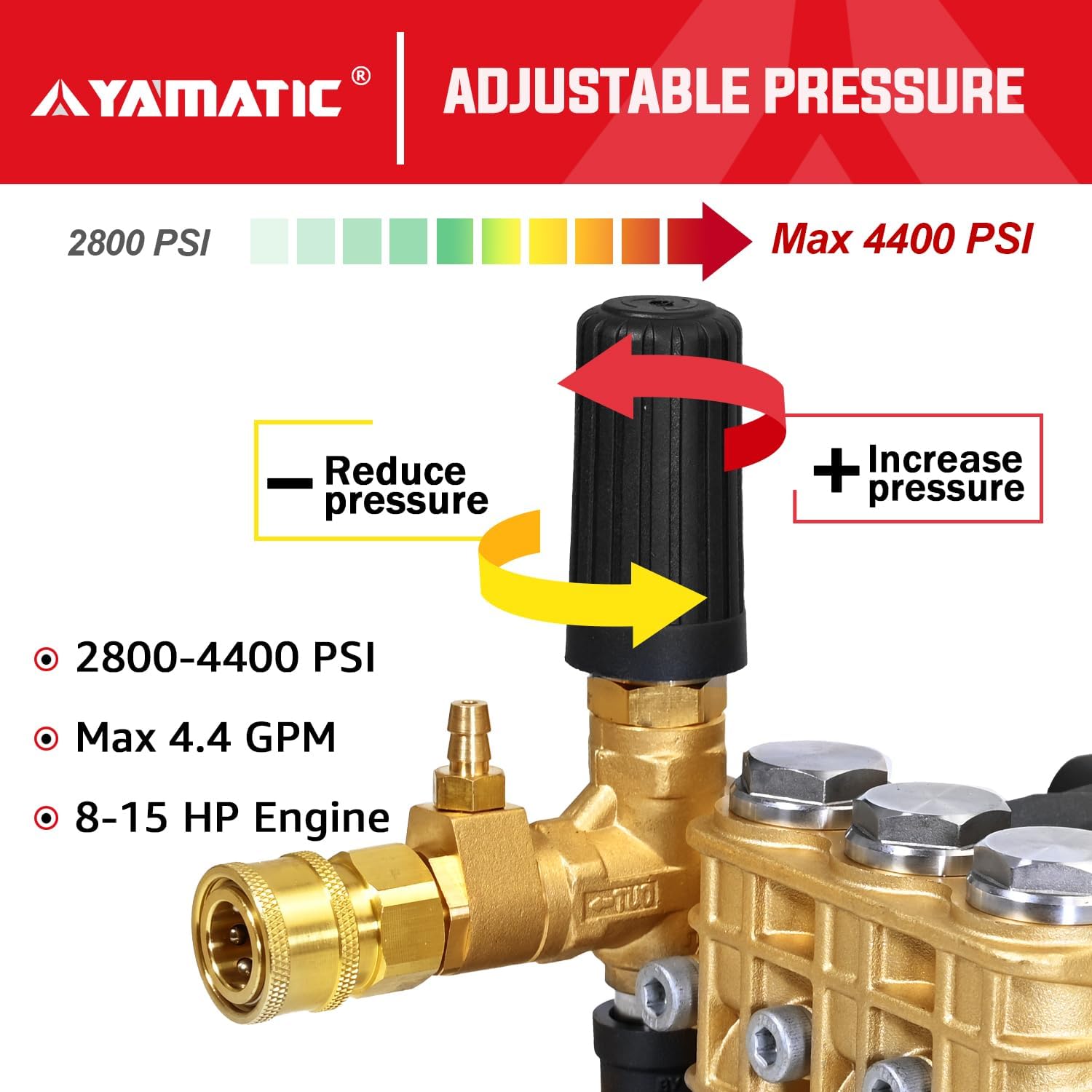 Triplex 1" Shaft Pump 4400 PSI 4.4 GPM