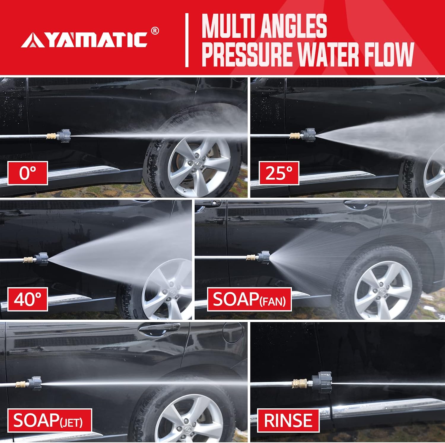6-IN-1 Adjustable Nozzle Tips 4000PSI 4.0 GPM
