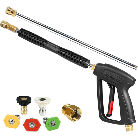 Pressure Washer Gun and Wand with M22 Male Inlet (Extra M22-15mm male coupler) 4000 PSI