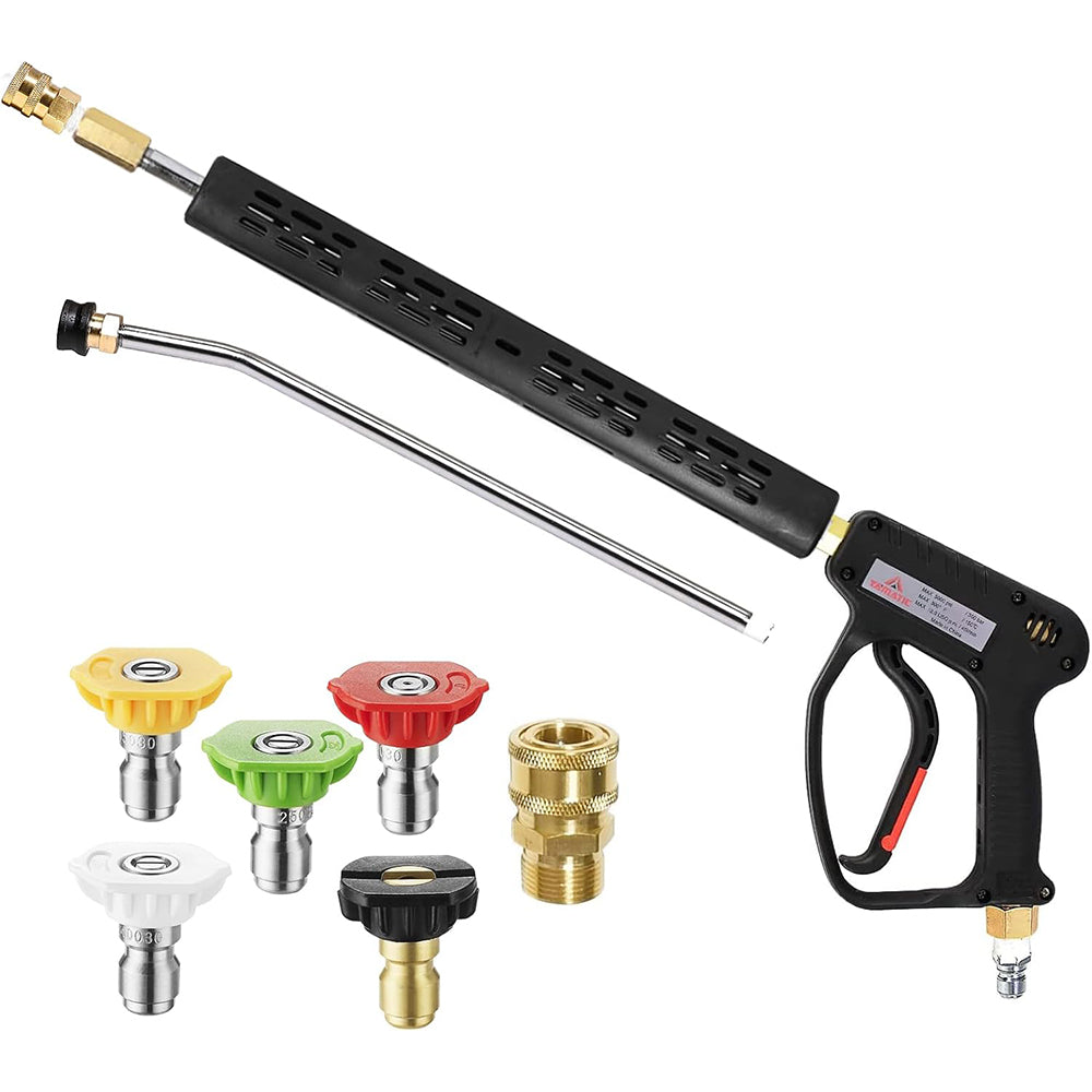 (WS) Pressure Washer Gun with Wand 3/8" Swivel Inlet 5000 PSI