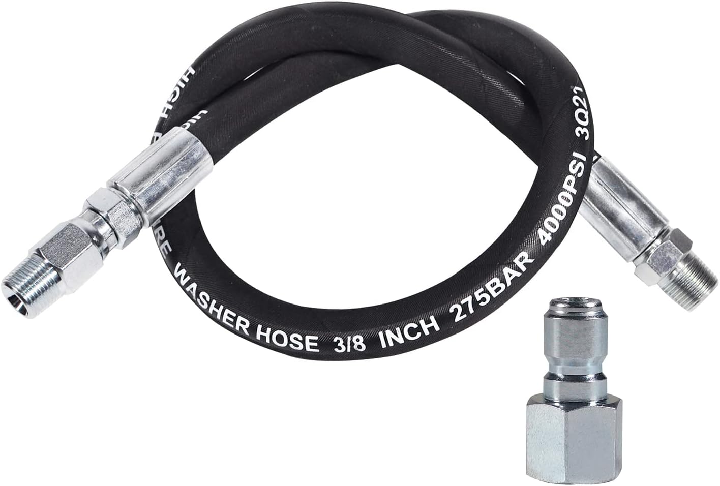 3/8" Pressure Washer Whip Hose with Plug 4000 PSI