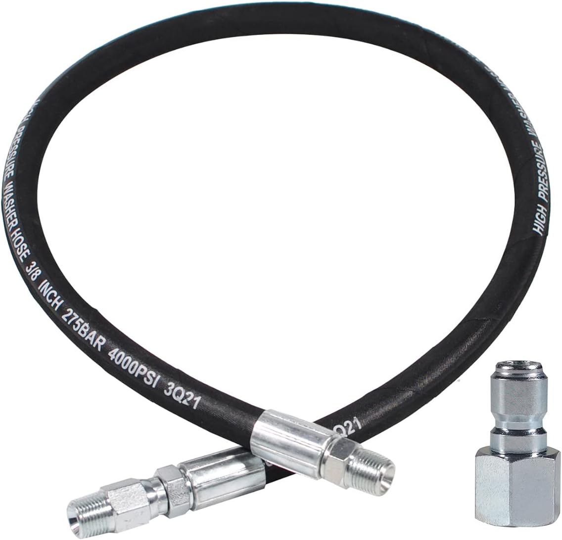 3/8" Pressure Washer Whip Hose with Plug 4000 PSI