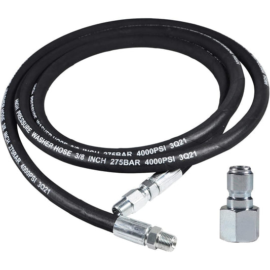 3/8" Pressure Washer Whip Hose with 3/8 Inch Quick Connect Plug for Hose Reel and Power Washer 4000 PSI