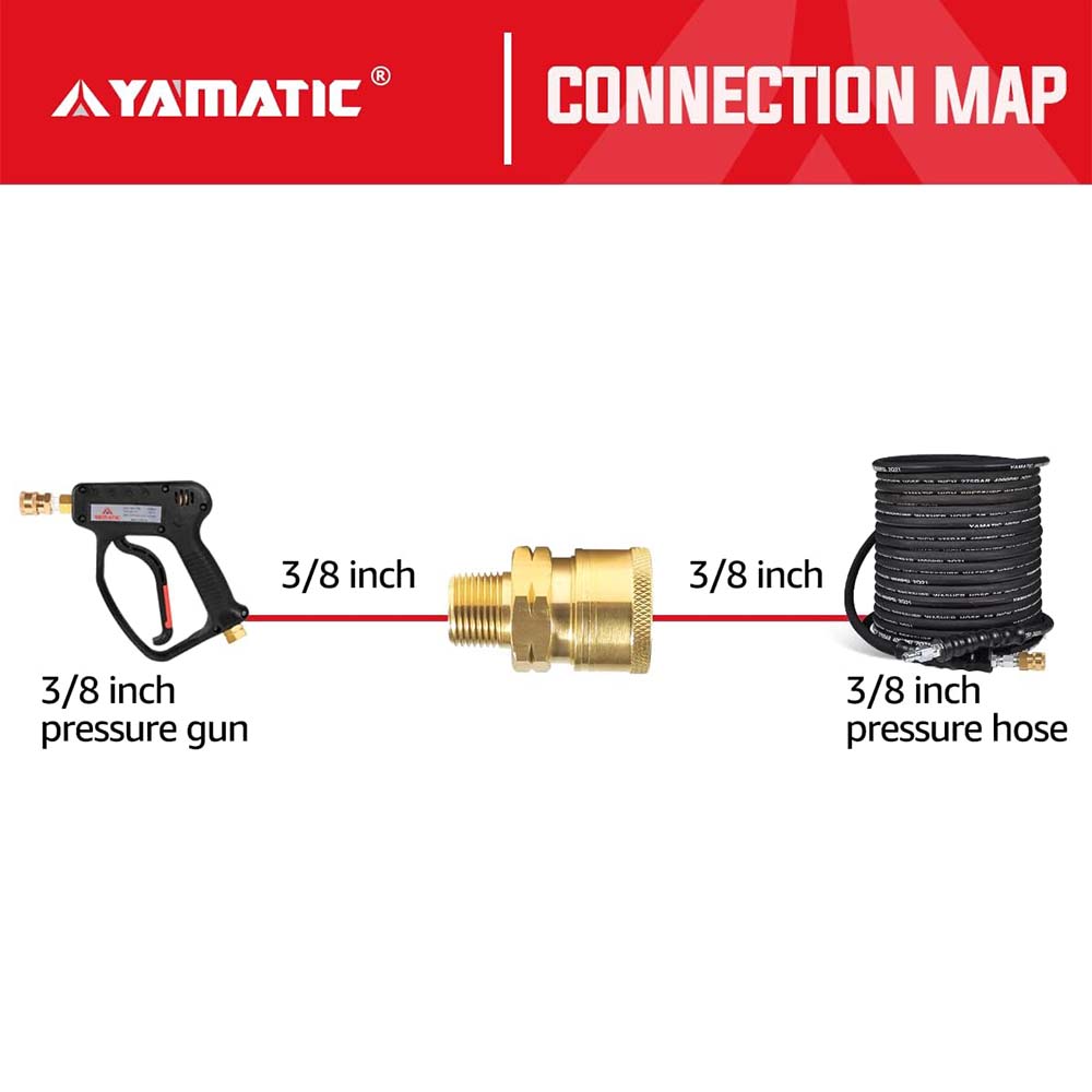 3/8'' Socket to 3/8'' Male NPT 5000 PSI