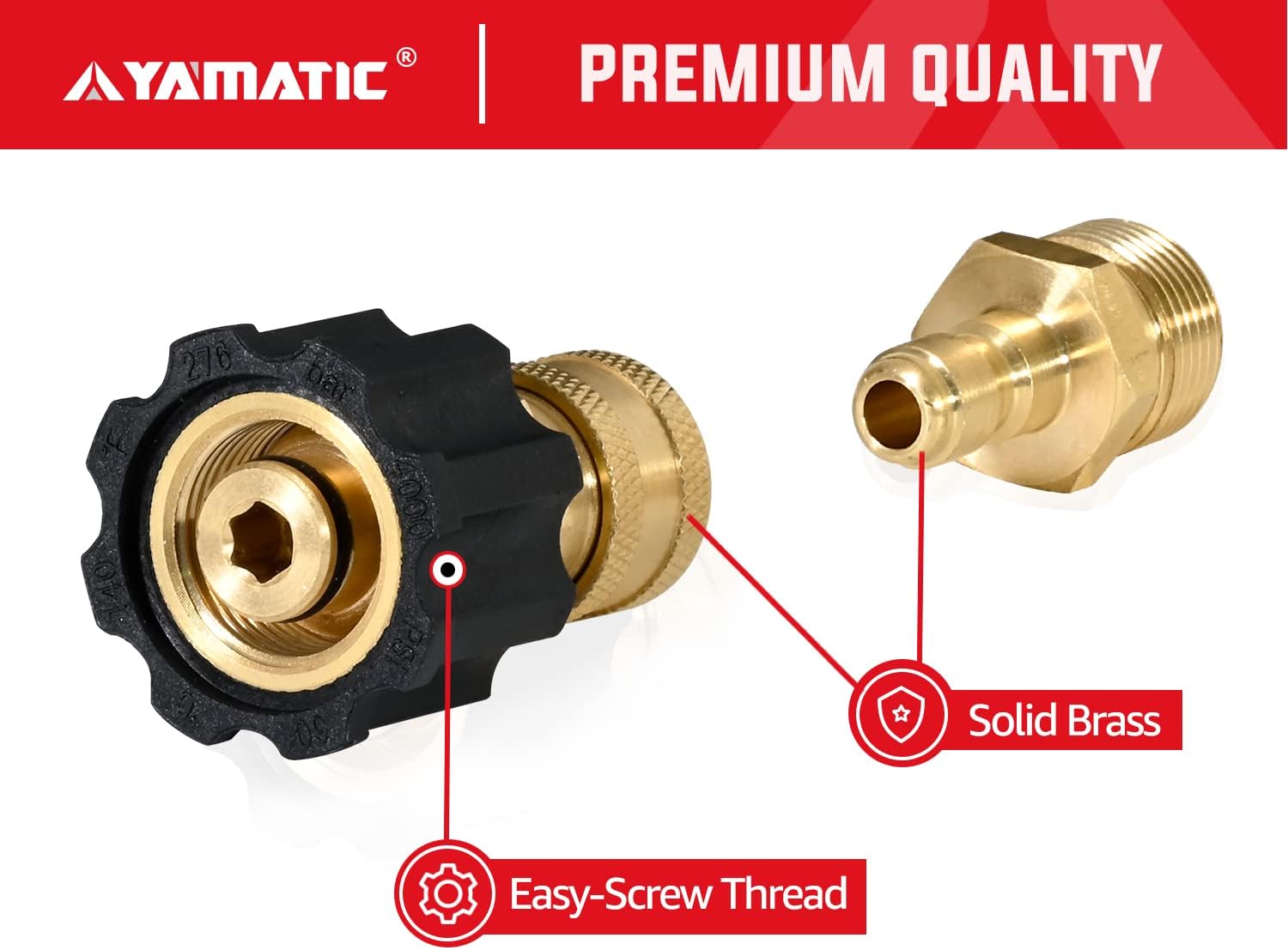 M22-14mm to 1/4" Quick Connector 5000 PSI - 0