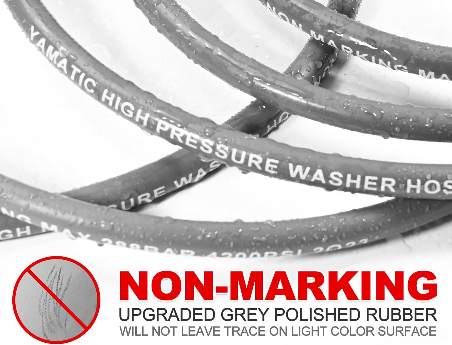 1/4" Non Marking Rubber Pressure Washer Hose 4200 PSI