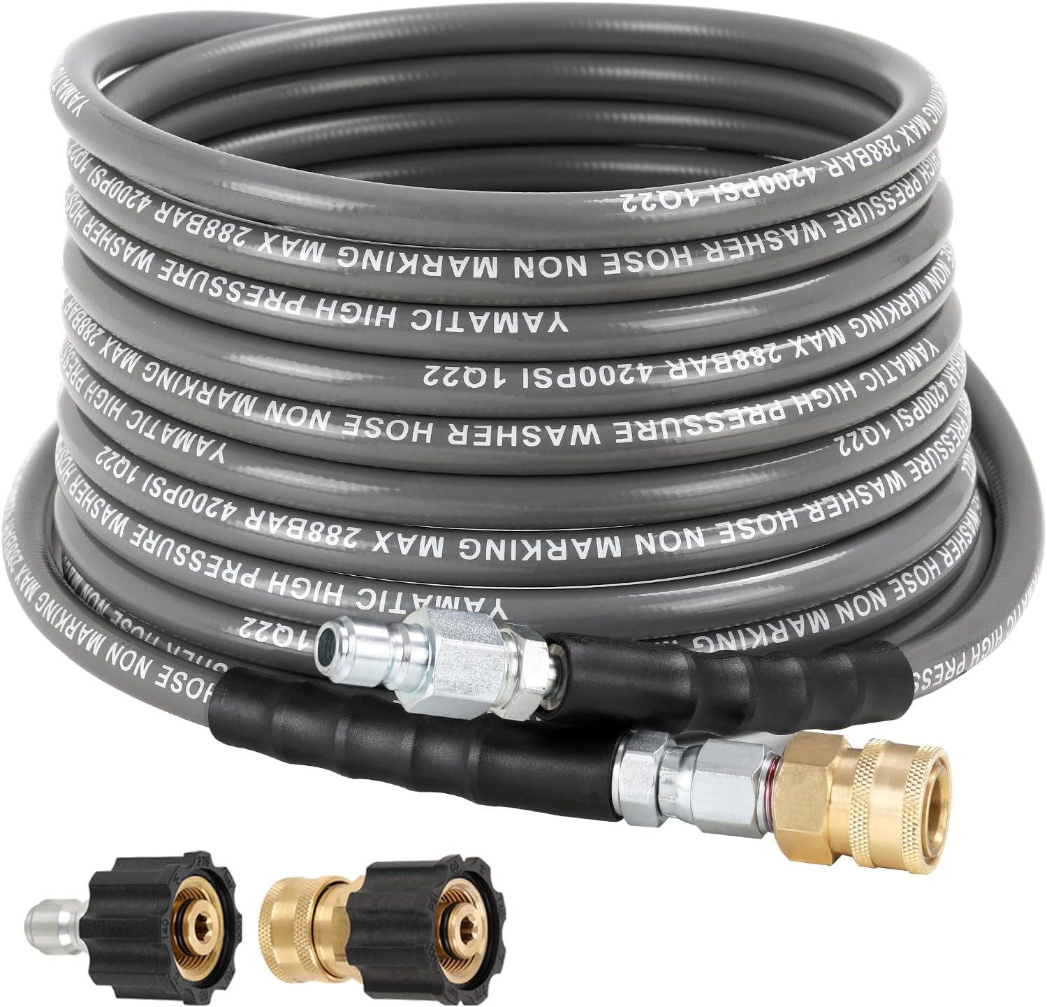 1/4" Non Marking Rubber Pressure Washer Hose 4200 PSI