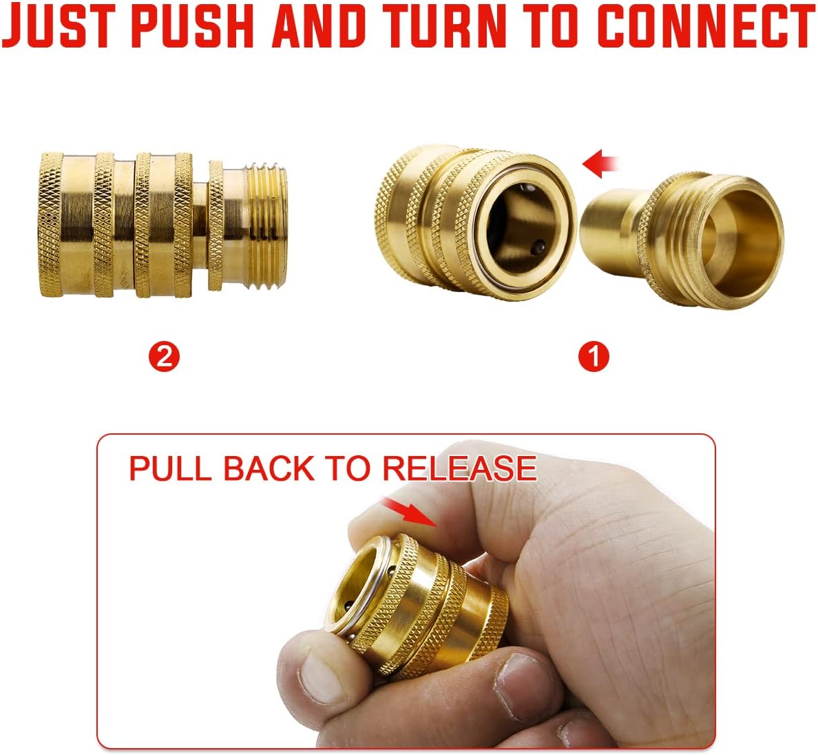 3/4" Thread Garden Hose Quick Connect Fittings