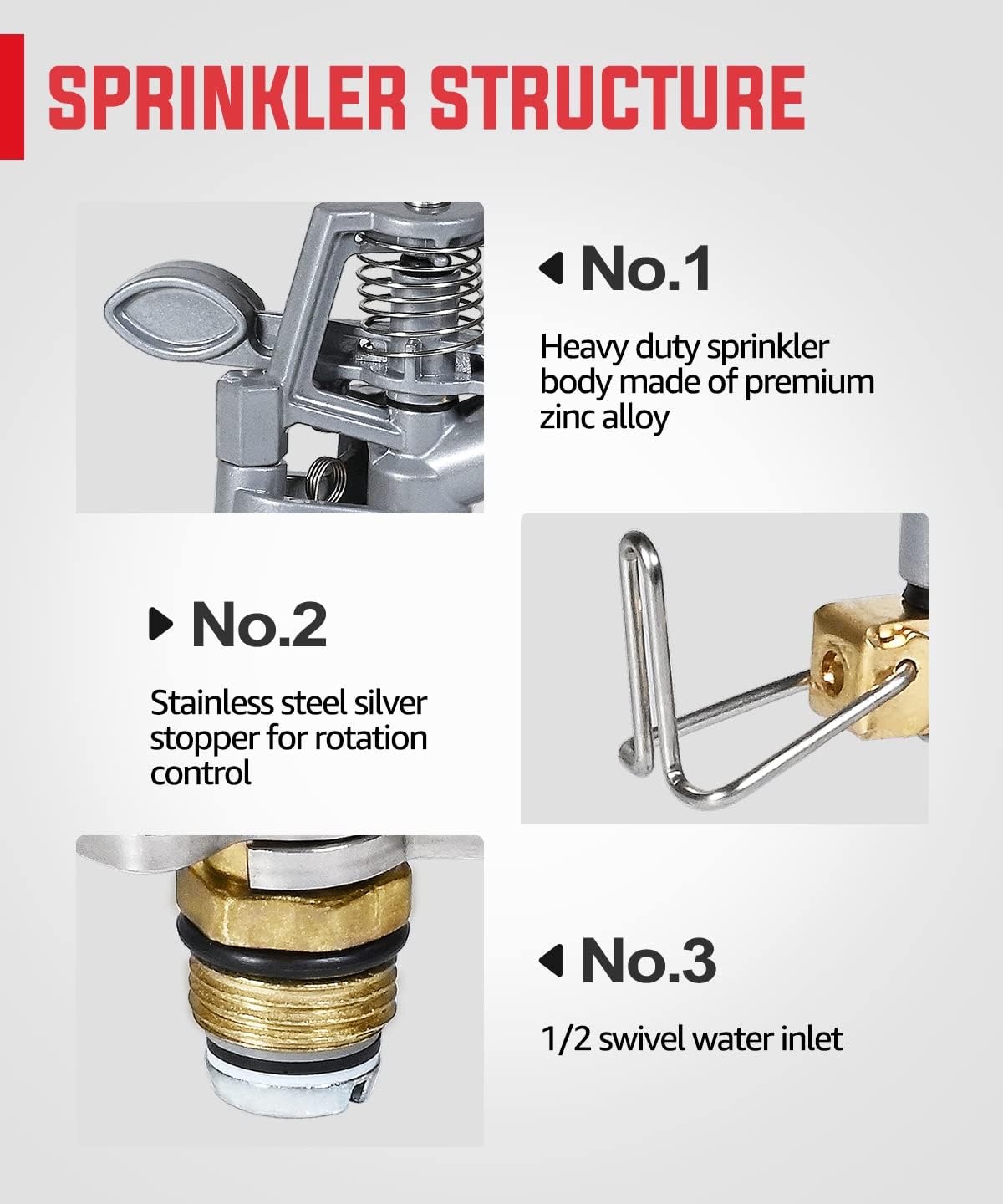 Zinc Impact Sprinkler Head 1/2 Inch