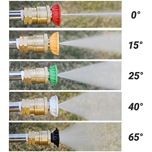 YAMATIC Pressure Washer Tips Turbo Nozzle, 360?? Rotating Spray Turbo with 5 Spray Nozzles, 3000 PSI Max 3500 PSI with 1/4 inch Quick Connector for Cleaning Brick, Concrete Surfaces(4.0 GPM)