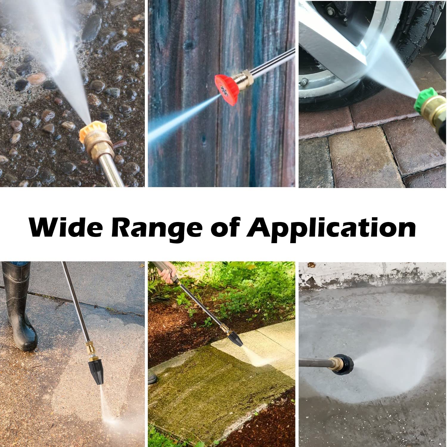 YAMATIC Pressure Washer Tips Turbo Nozzle, 360?? Rotating Spray Turbo with 5 Spray Nozzles, 3000 PSI Max 3500 PSI with 1/4 inch Quick Connector for Cleaning Brick, Concrete Surfaces(4.0 GPM)